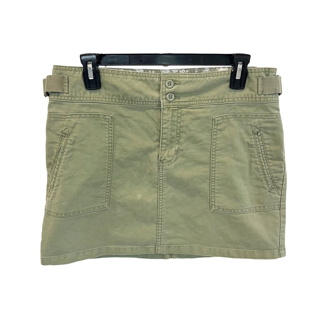 Vintage Old Navy Y2K Olive Green Utility Mini Skirt Size 6 Summer 2004 Cargo
